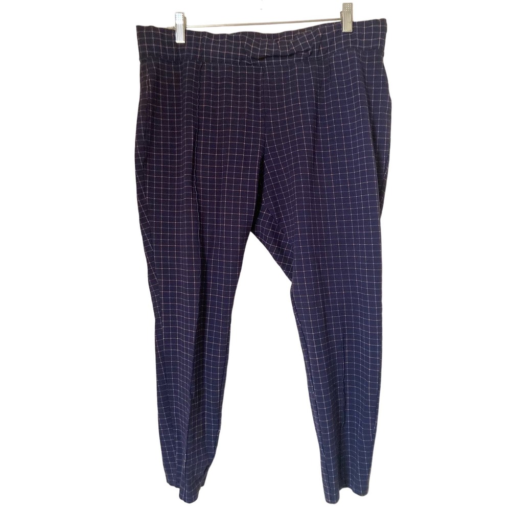 Old Navy Women's Pants Stevie High Rise Pull On Blue Window Pane